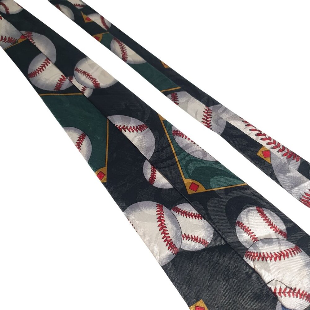 Unbranded Baseball Necktie Men Novelty 56" x 4" Multicolor Sports Fan Coach Gift - Picture 4 of 5